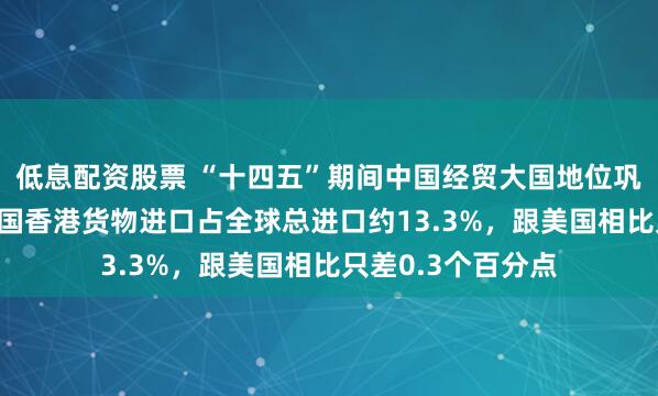 低息配资股票 “十四五”期间中国经贸大国地位巩固 中国内地和中国香港货物进口占全球总进口约13.3%，跟美国相比只差0.3个百分点